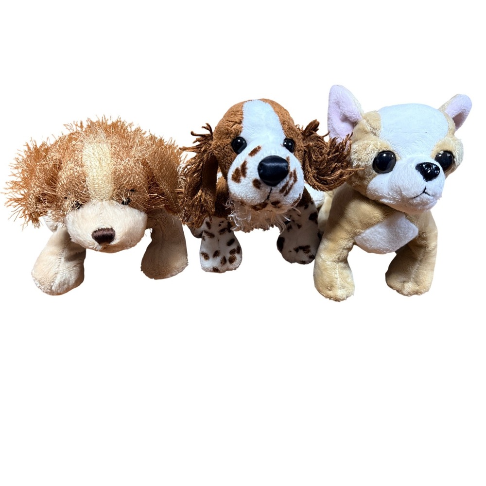 Ganz Webkinz Dog Plush Lot Springer Spaniel Chihuahua Golden Retriever Set‎ of 3